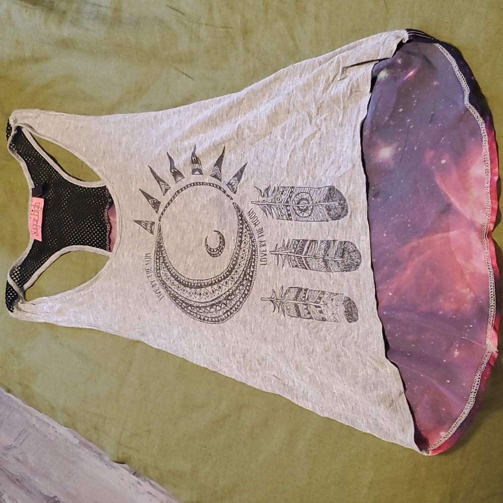 Sugar High tank top size Medium. Galaxy back